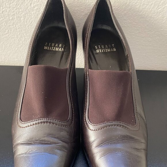 Vintage Late 1990s/Early 2000s Stuart Weitzman Square Toe Kitten Heels - Picture 3 of 8